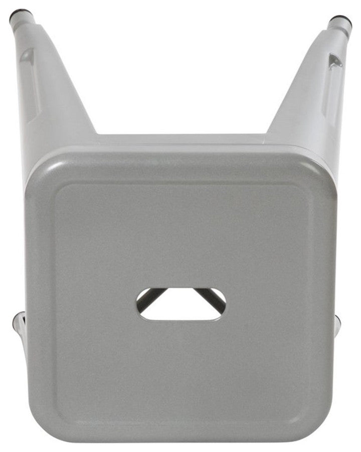 18" Table Height Stackable Backless Metal Indoor Dining Stool- Set of 4, Silver