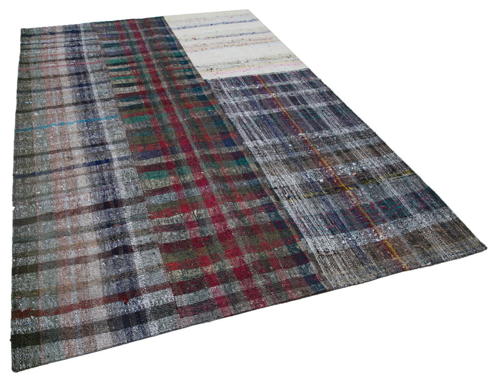 Rug N Carpet - Handmade Anatolian 6' 7'' x 9' 10'' Vintage Patchwork Kilim Rug