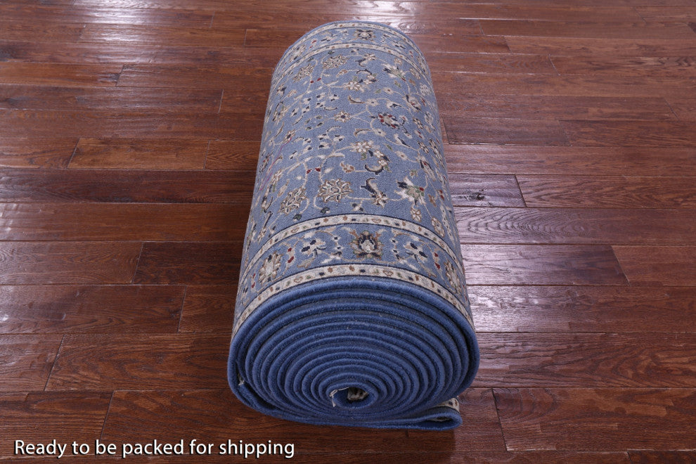2' 9" X 31' 10" Wool & Silk Persian Nain Handmade Runner Rug - Q14882