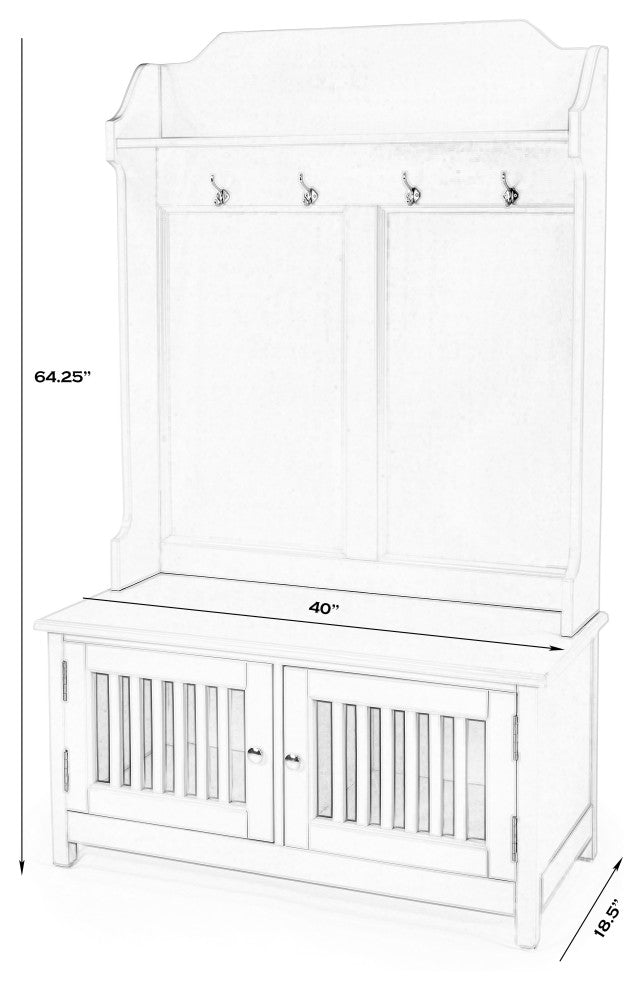 Butler Borya White Hall Tree With Storage