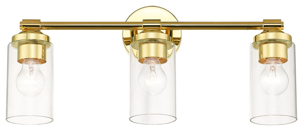 Whittier 3-Light Polished Brass Vanity Sconce