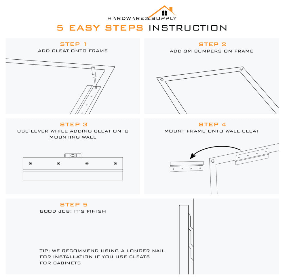 HardwareX Supply French Cleat Picture Hanger, 12 Inch, 2 Pairs