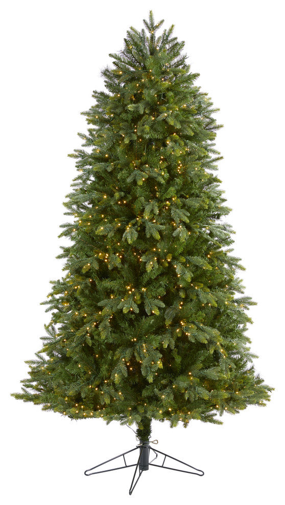 6.5' Oregon Fir Faux Xmas Tree W/Micro, Multifunction Lights & Bendable Branches