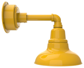 8in.  Yellow Gooseneck Barn Light with Cosmopolitan Arm
