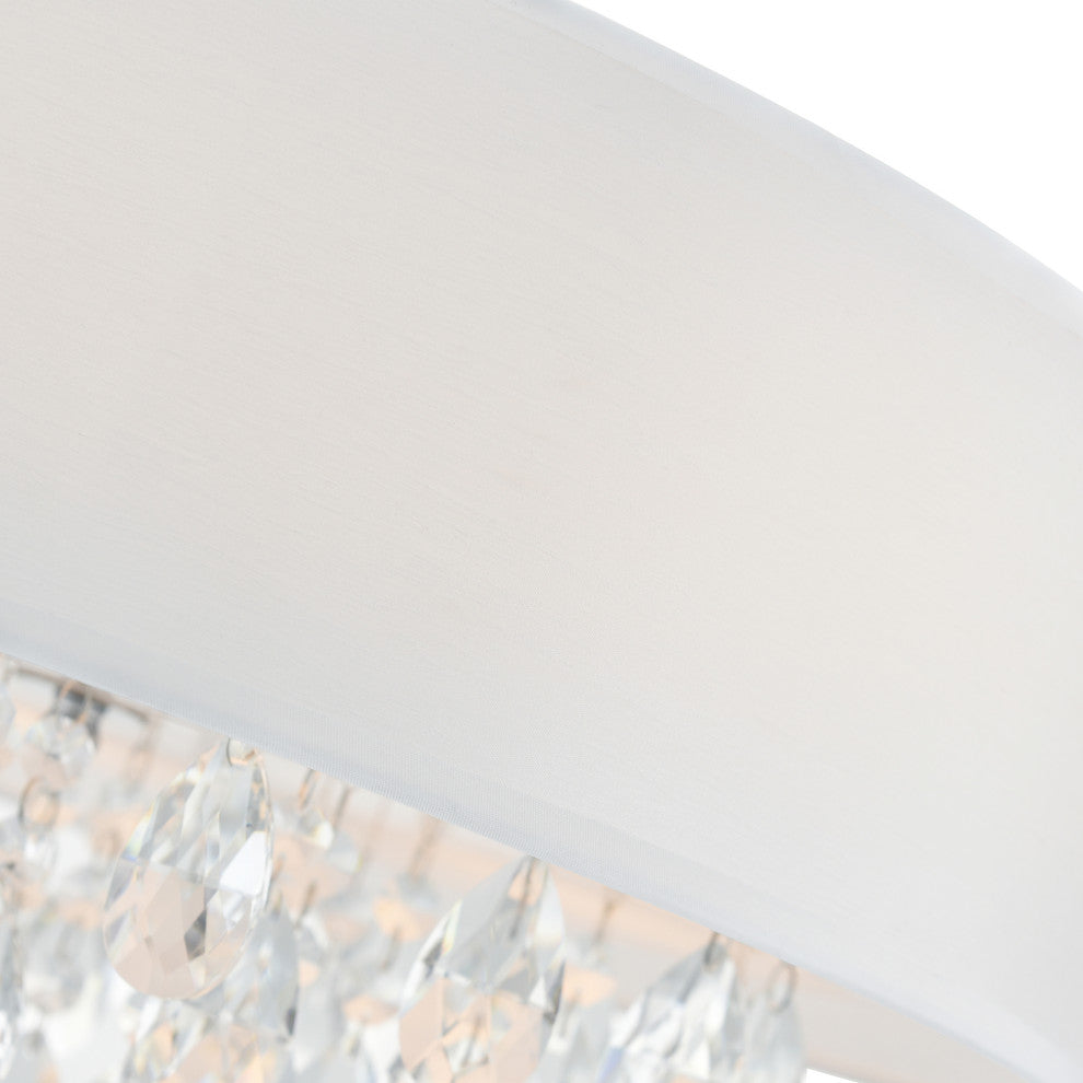 Dash Drum Shade Chandelier, White, 18 Inches