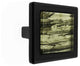 Hand Brushed Safari Strokes Crystal Glass Black Metal Square Manor Knob