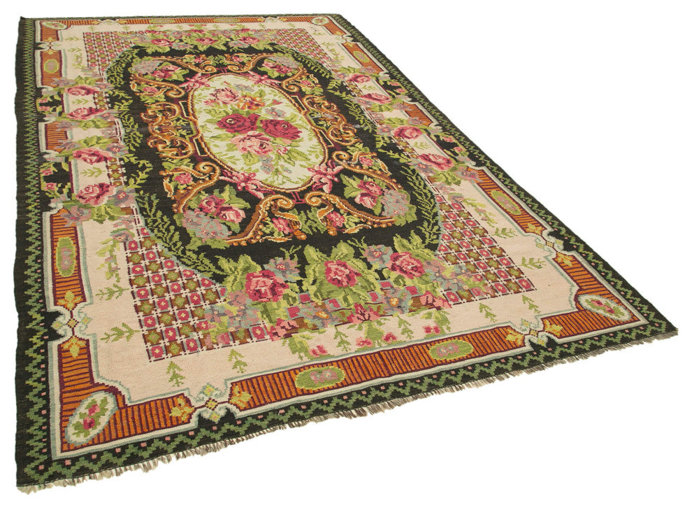 Rug N Carpet - Handmade Moldovian 7' 0'' x 11' 8'' Antique Rose Kilim Rug