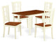 5Pc Dinette Set, Rectangle Table, 4 Chairs, Hard Wood Seat, Buttermilk, Cherry