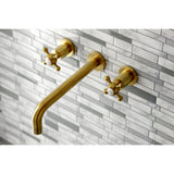 KS8027BX Two-Handle Wall Mount Tub Faucet, Brushed Brass