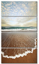 Fantastic Waves and Clouds in Beach, Seashore Canvas Print, 28"x48", 4 Panels