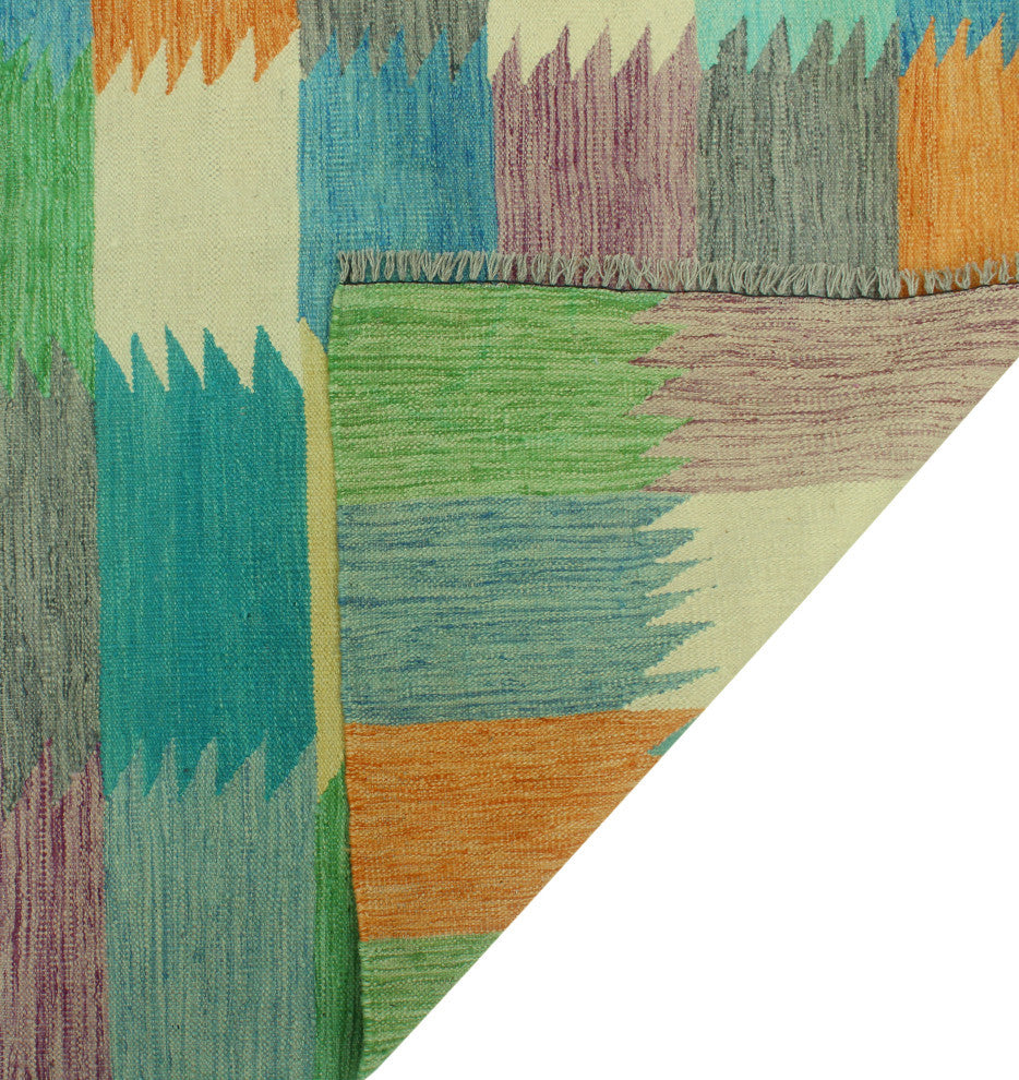 Winchester Kilim Inez Turquoise/Purple Rug, 4'10x6'5