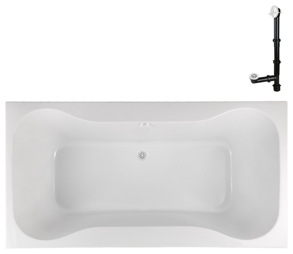 Streamline 72 in. x 36 in. Acrylic Drop-In Bathtub, Glossy White