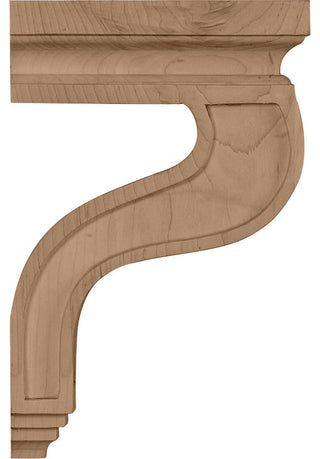 3 1/2"W x 7 1/4"D x 11"H Hollow Back Corbel, Cherry