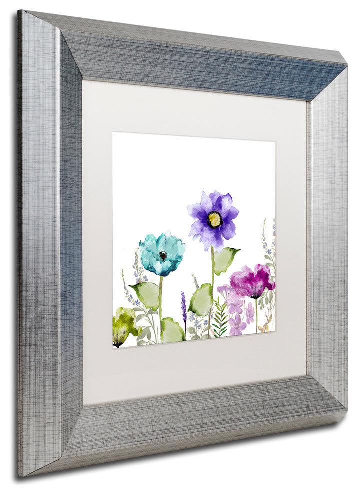 Color Bakery 'Avril II' Matted Framed Art, Silver Frame, White Mat, 11x11