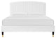 Platform Bed Frame, Queen Size, White, Velvet, Modern, Bedroom Guest Suite