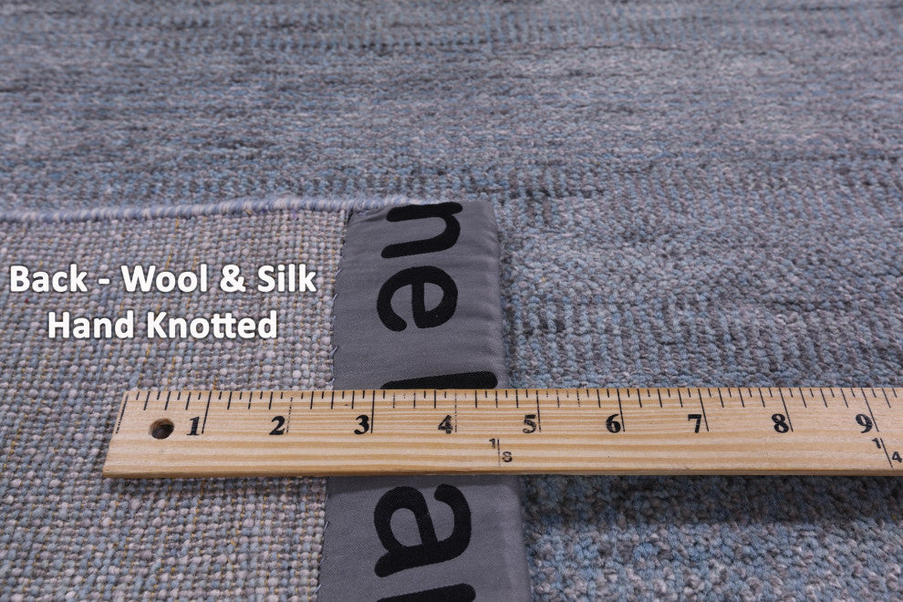 5' 11" X 9' 0" Hand Knotted Wool and Silk Savannah Grass Rug Q11424