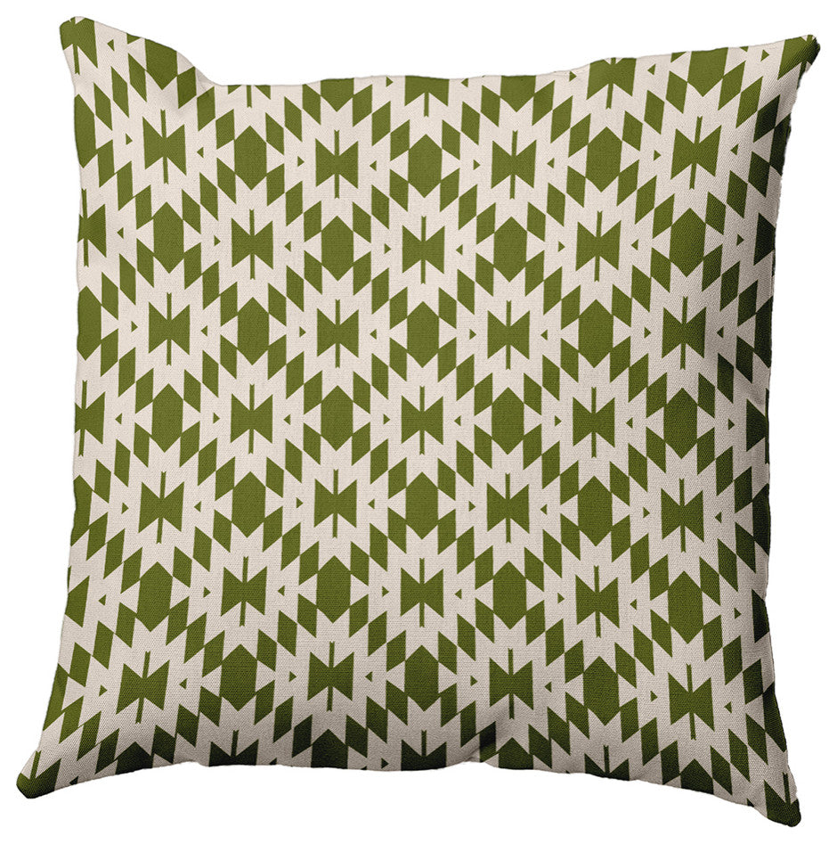 26" x 26" Geo Craze Decorative Throw Pillow, Olive