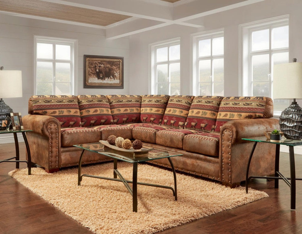 American Furniture Classics Model B1650K Sierra Lodge Two Piece Sectional Sofa