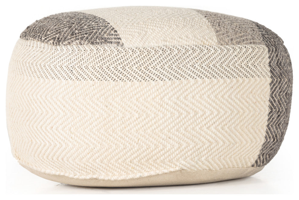 Color Block Floor Cushion-Brown, Cream