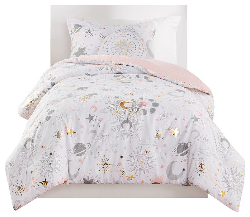 Mi Zone Kids Celia Starry Sky Metallic Comforter Set with Throw Pillow