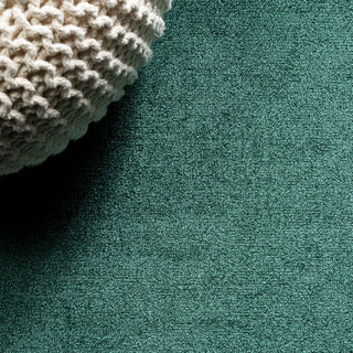 Haze Solid Low-Pile Runner Rug, Emerald, 3 X 5 Oval