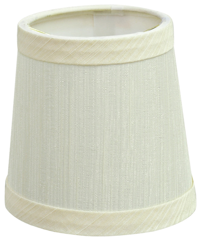 32711-6 Small Hardback Empire Chandelier Clip On Lamp Shade Eggshell 3"x4"x4"