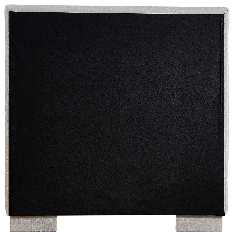 Paxton Chenille Fabric Upholstered Bed, Cream, Twin