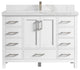 Malibu 48 Single Sink Bath Vanity in White  2" Calacatta Nuvo