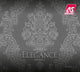 Elegance2, Modern Accent Block Stripes Baroque Gray Wallpaper Roll