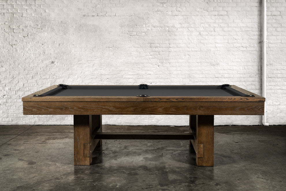 Rocky 8' Slate Pool Table, Brown Wash
