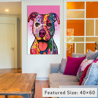 "Cherish the Pit Bull" by Dean Russo, 40x26x1.5"