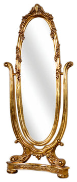 Faria Oval Standing Mirror, Gold