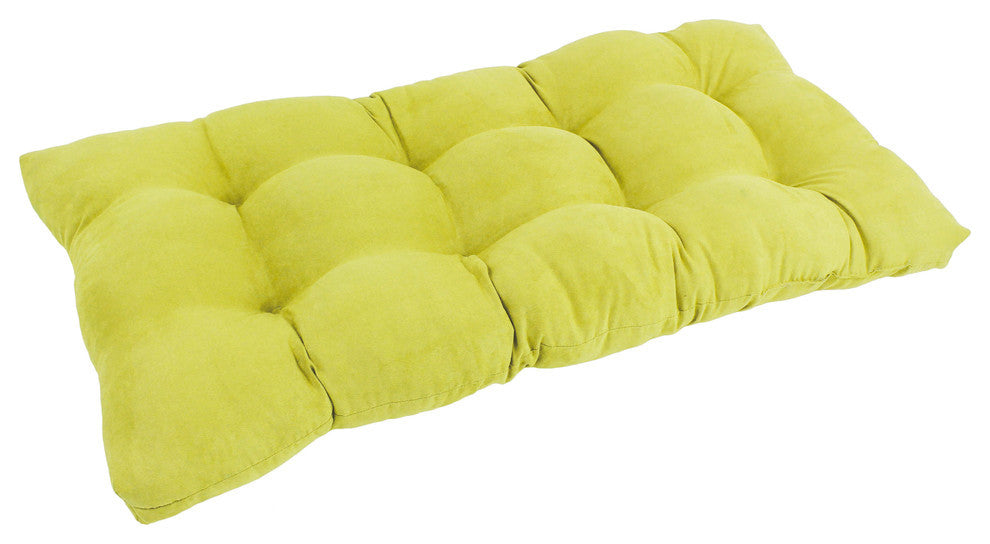 42"x19" Squared Micro Suede Tufted Loveseat Cushion, Mojito Lime