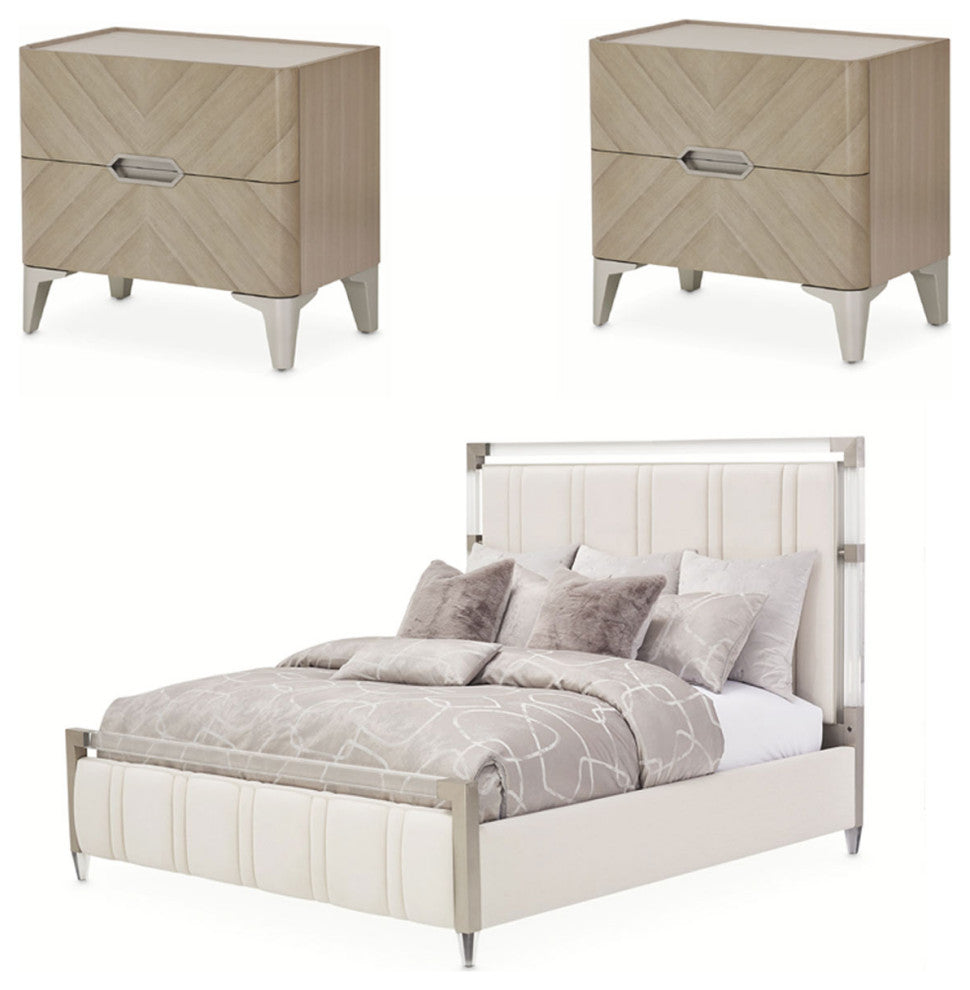 AICO Furniture Penthouse 3 Piece King Bedroom Set
