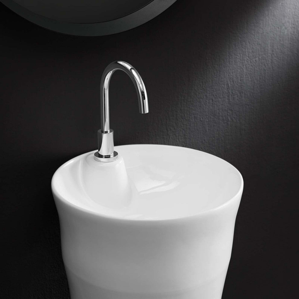 Sink Vanity Cabinet, Ceramic, White, Modern Contemporary, Hotel Bedroom Bathroom