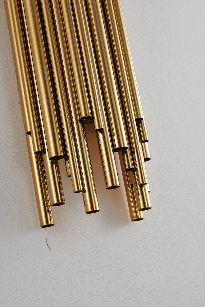 Gold Stainless Steel Rod Wall Sconce