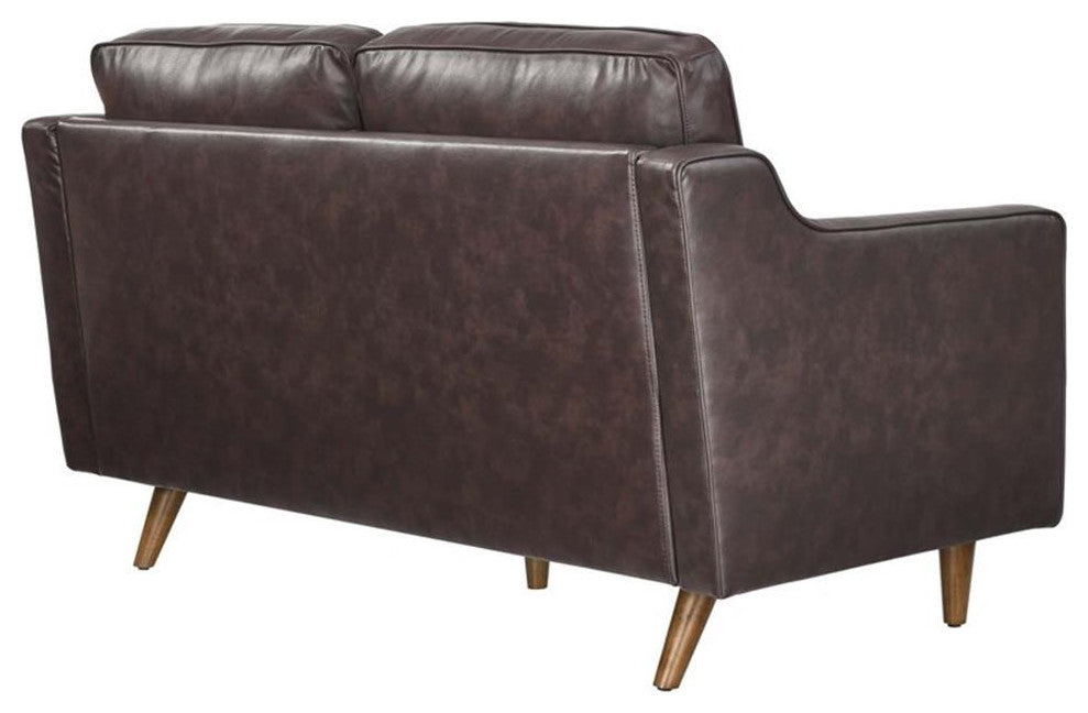 Impart Genuine Leather Loveseat, Brown
