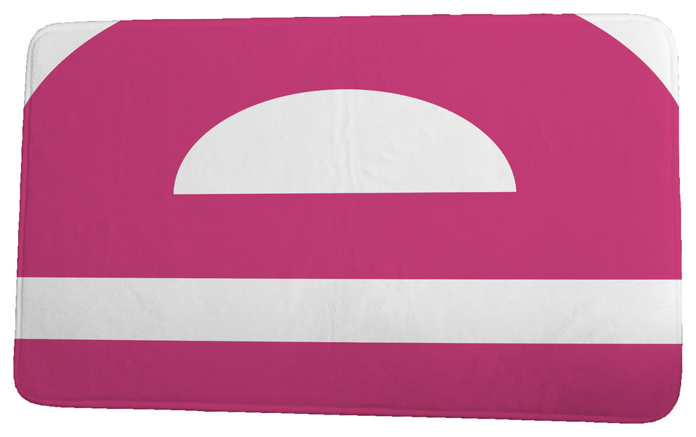 Sail, Sun, & Fun Lock Geometric Print Bath Mat, Pink, 21"x34"