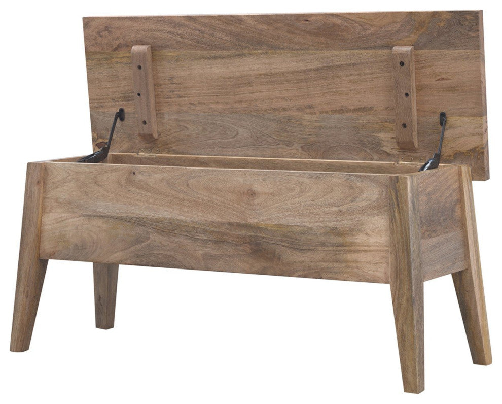 Solid Wood Lid Up Storage Bench