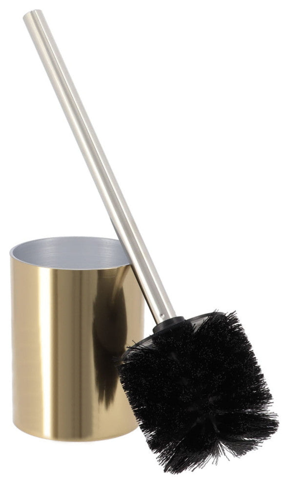 Gold Toilet Brush and Holder Set GOLDEN Brushed Aluminum