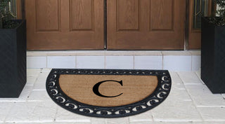 A1HC Half Round 30"x48" Double Door Monogrammed Doormat, C
