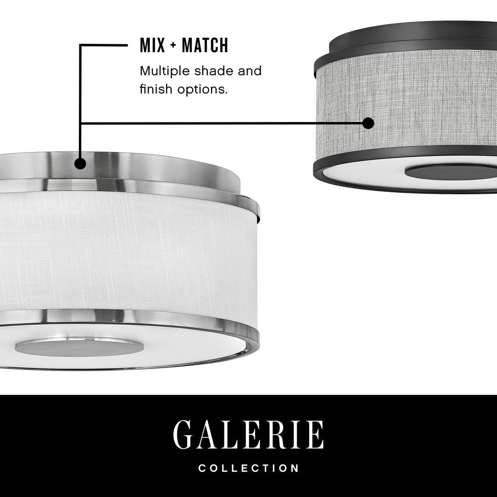 Hinkley Halo Small Flush Mount, Brushed Nickel