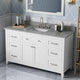Chatham Traditional 60" White Single Sink Vanity, Steel Grey Cultured Marble Van