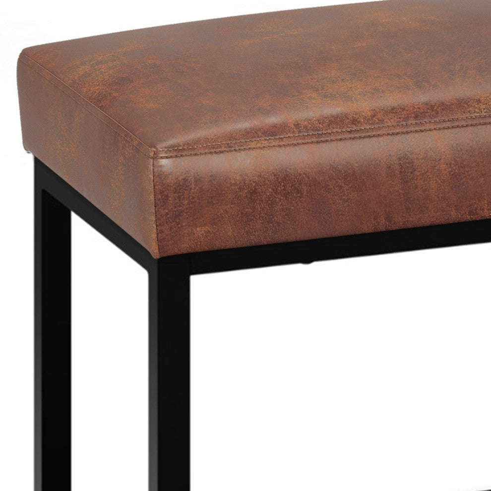 Reynolds Bench, Distressed Saddle Brown