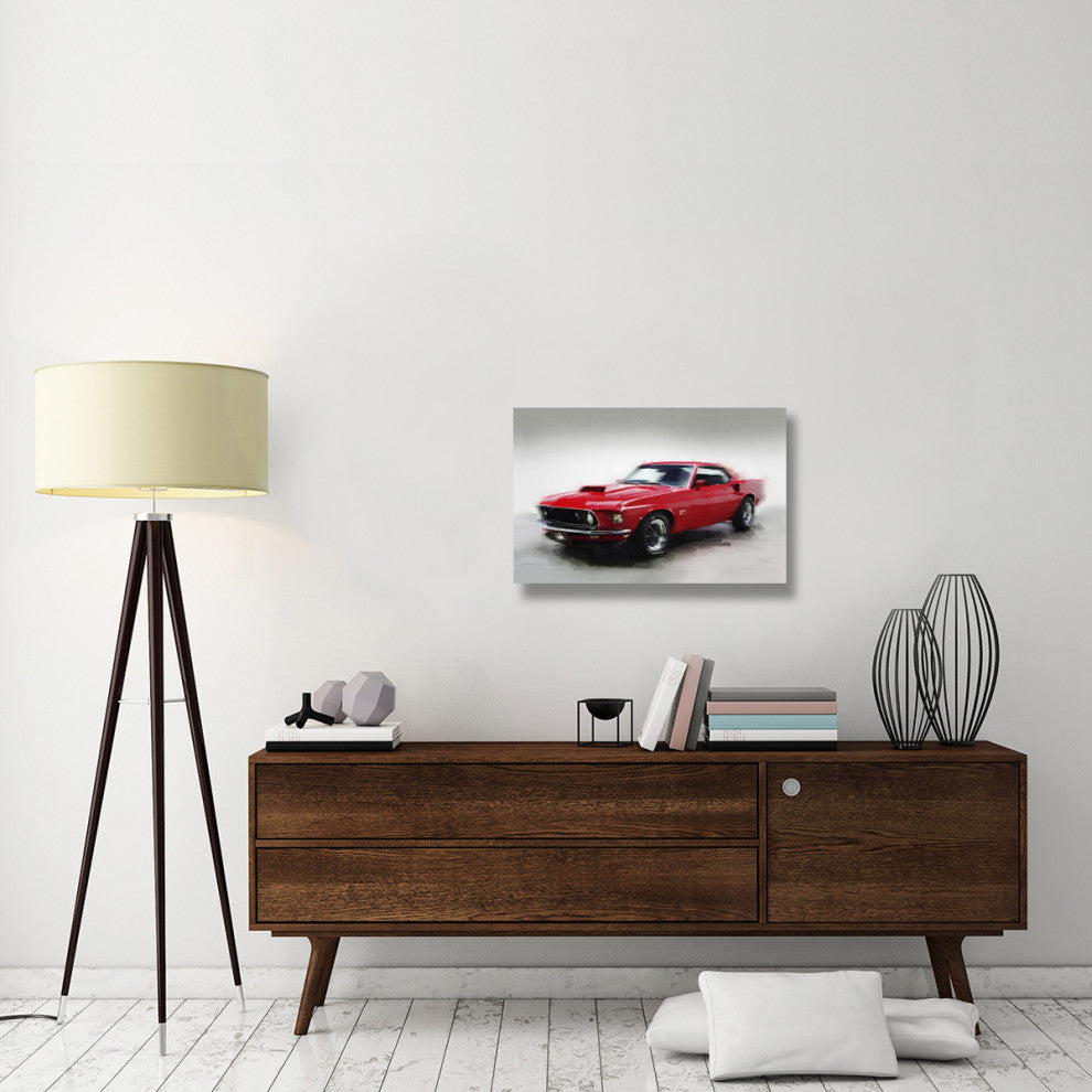 "1969 Ford Mustang Watercolor" Fine Art Print