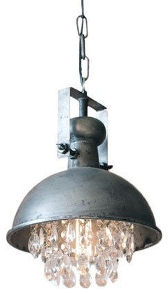 Metal Pendant Lamp with Hanging Gems