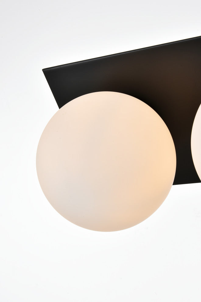 3 Light Black And Frosted White Bath Sconce