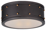Maxim 25160 Trestle 2 Light 13"W Flush Mount Drum Ceiling Fixture - Oil Rubbed