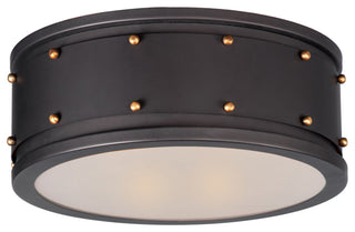 Maxim 25160 Trestle 2 Light 13"W Flush Mount Drum Ceiling Fixture - Oil Rubbed