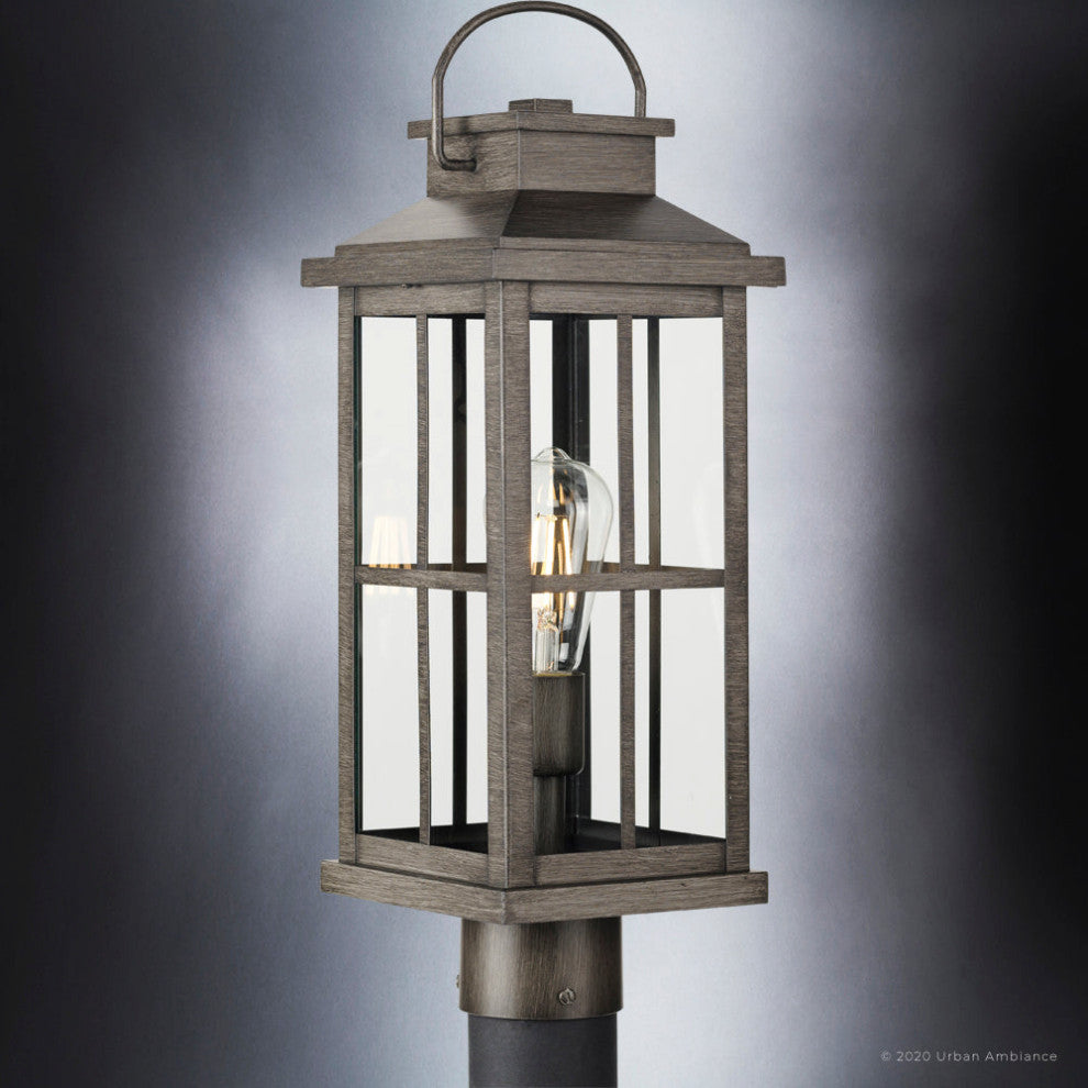 Luxury Transitional Post Light, Aged Pewter